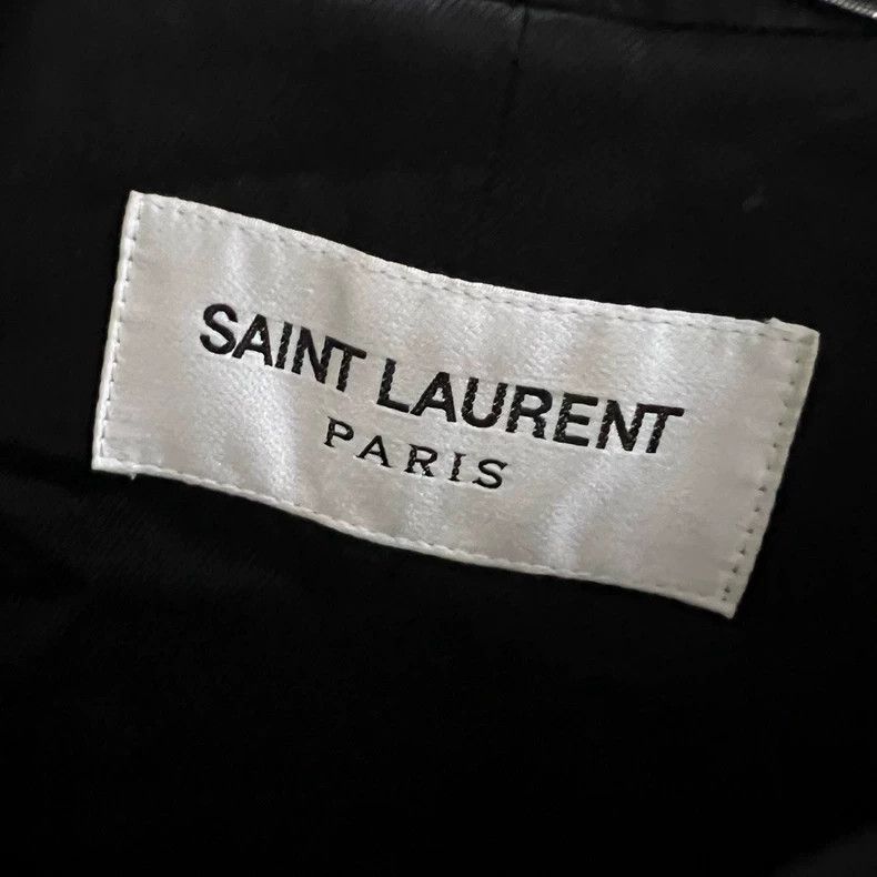 Saint Laurent Paris black double-breasted leather coat by saint laurent Size US M / EU 48-50 / 2 - 3 Thumbnail
