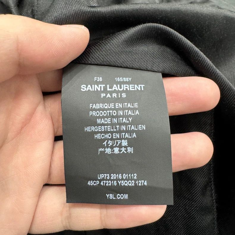 Saint Laurent Paris black rhinestone zipper leather jacket Size US M / EU 48-50 / 2 - 4 Thumbnail