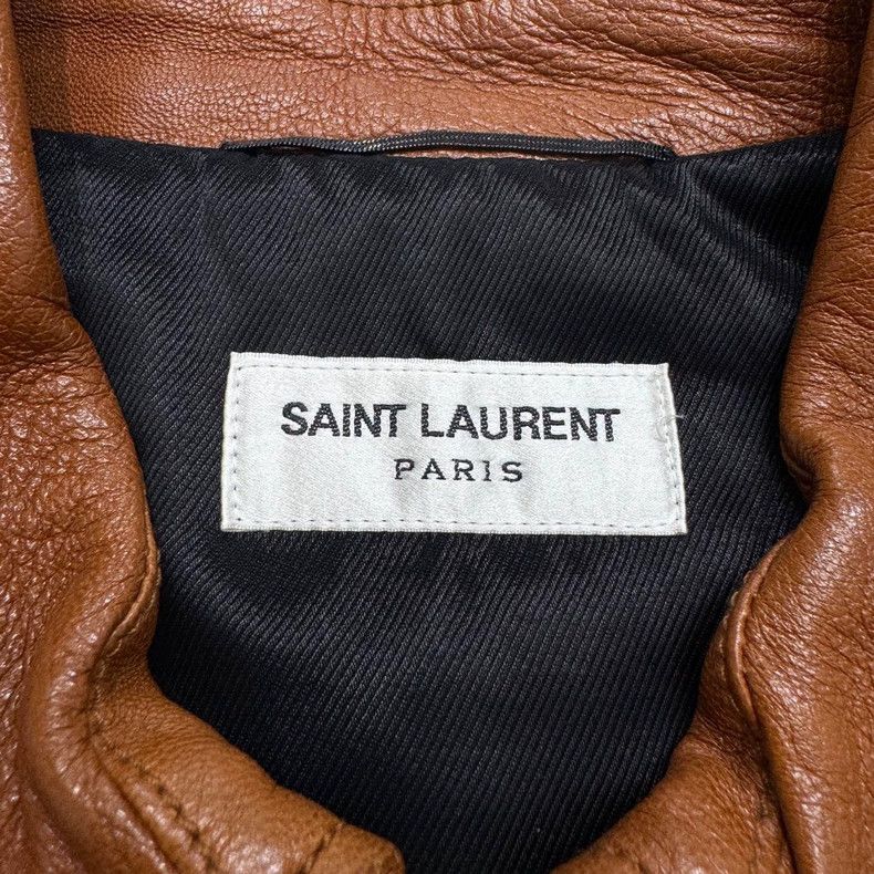 Saint Laurent Paris vintage brown leather jacket size 48 Size US L / EU 52-54 / 3 - 3 Thumbnail