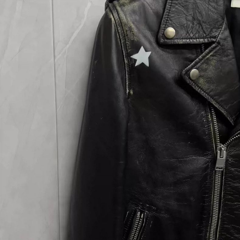 Saint Laurent Paris Saint Laurent Black Vintage Leather Jacket Size US L / EU 52-54 / 3 - 3 Thumbnail