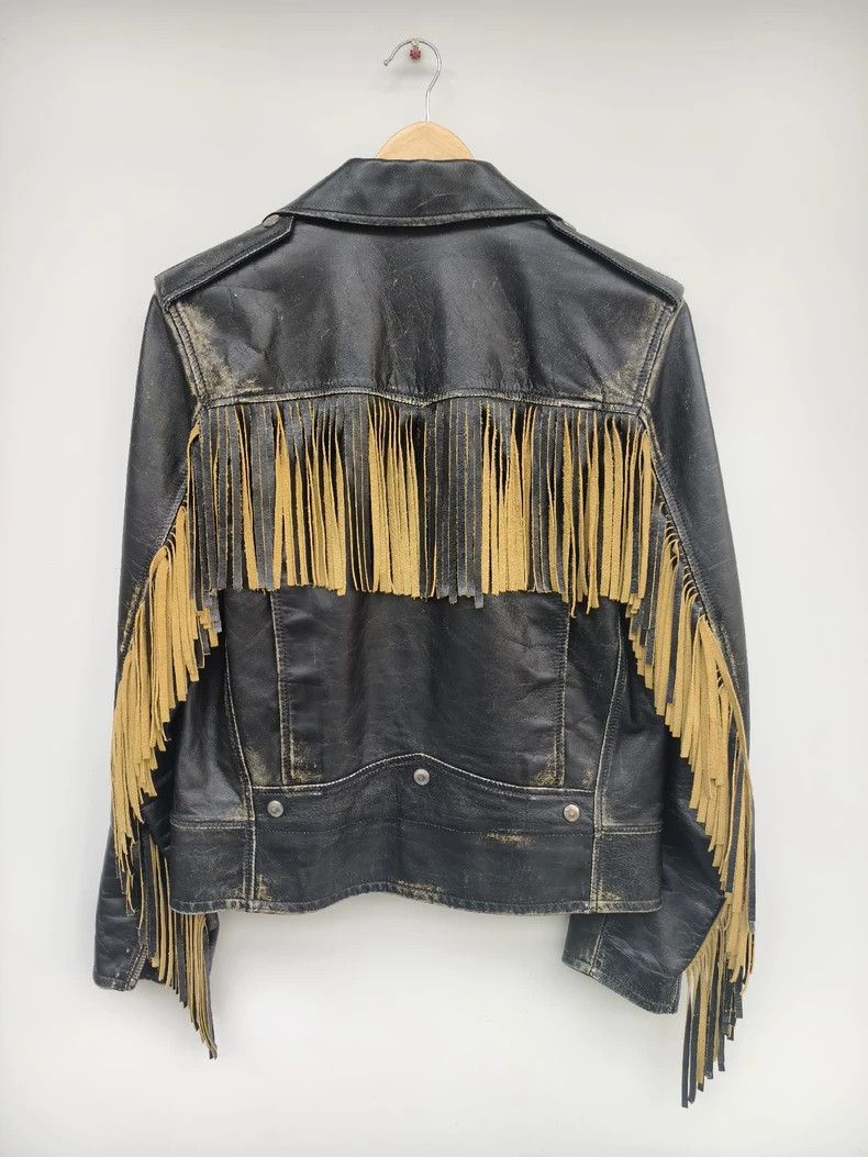Saint Laurent Paris vintage saint laurent distressed leather jacket Size US L / EU 52-54 / 3 - 2 Thumbnail