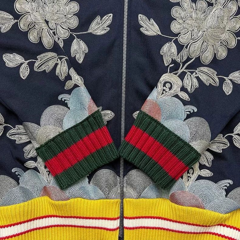 Gucci Gucci Embroidered Floral Baseball Jacket Size M Size US M / EU 48-50 / 2 - 5 Thumbnail