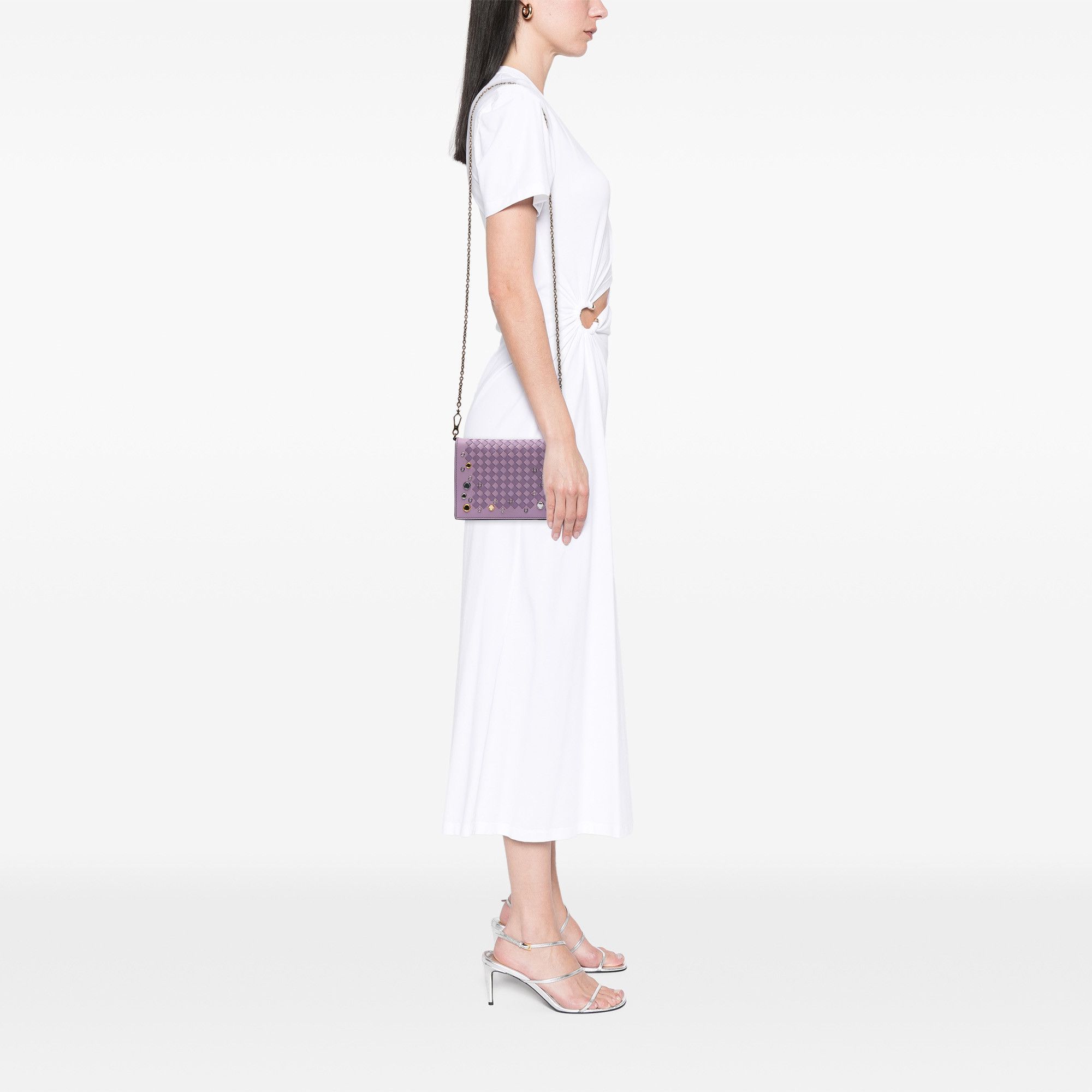 Bottega Veneta Bottega Veneta Nappa Intrecciato Studded Wallet on Chain Size ONE SIZE - 7 Thumbnail