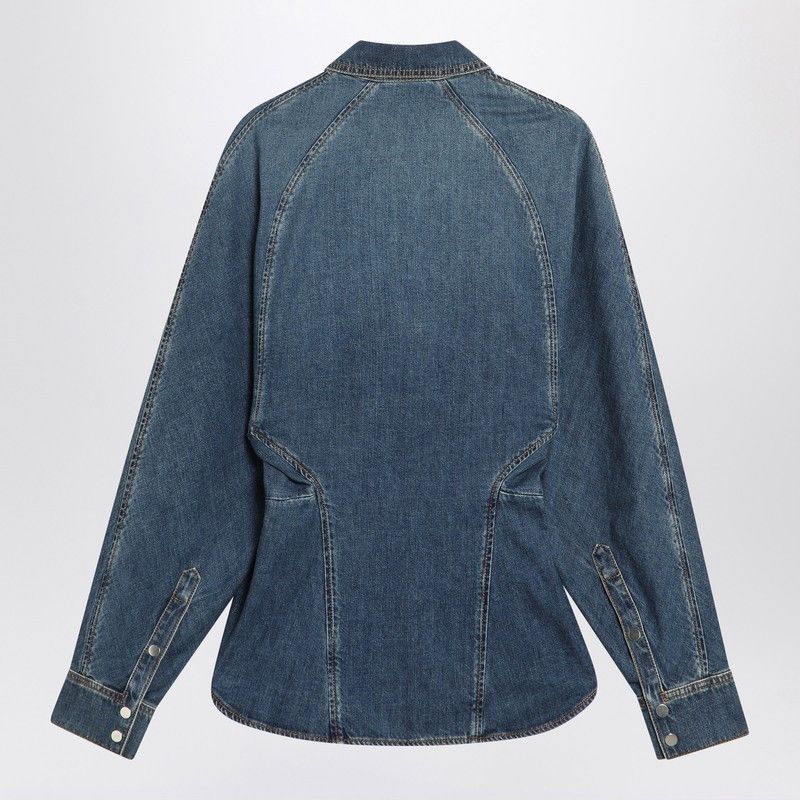 Alaia Alaia Rounded Blue Denim Shirt Size S / US 4 / IT 40 - 2 Thumbnail