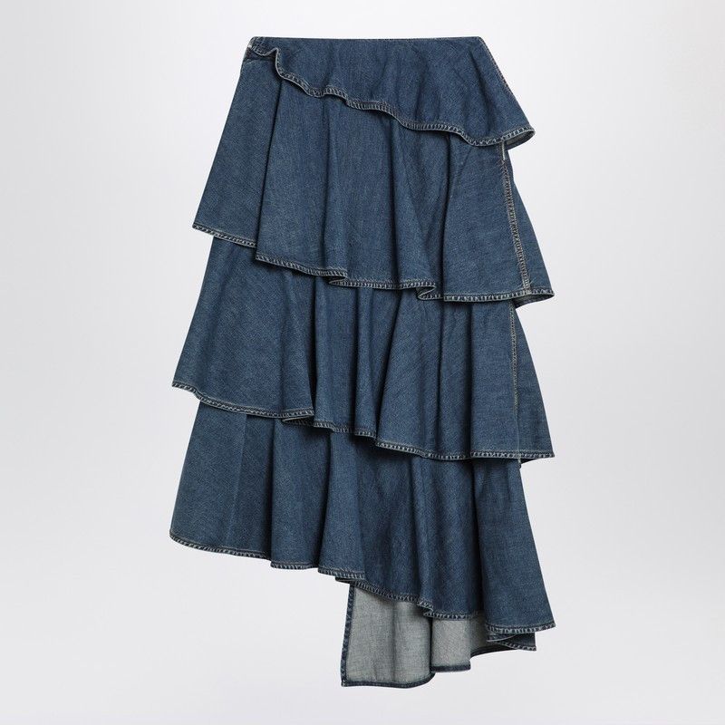 Alaia Alaia Asymmetrical Spiral Denim Skirt Size 28" / US 6 / IT 42 - 2 Thumbnail