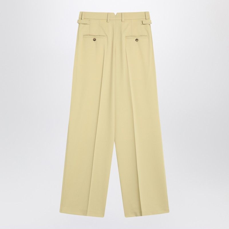 AMI Ami Paris Wide Lime-Coloured Wool Trousers Size 27" / US 4 / IT 40 - 2 Thumbnail