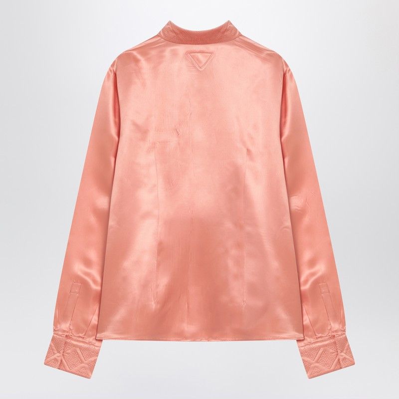 Prada Prada Coral-Coloured Shirt In Silk Blend Size S / US 4 / IT 40 - 2 Thumbnail