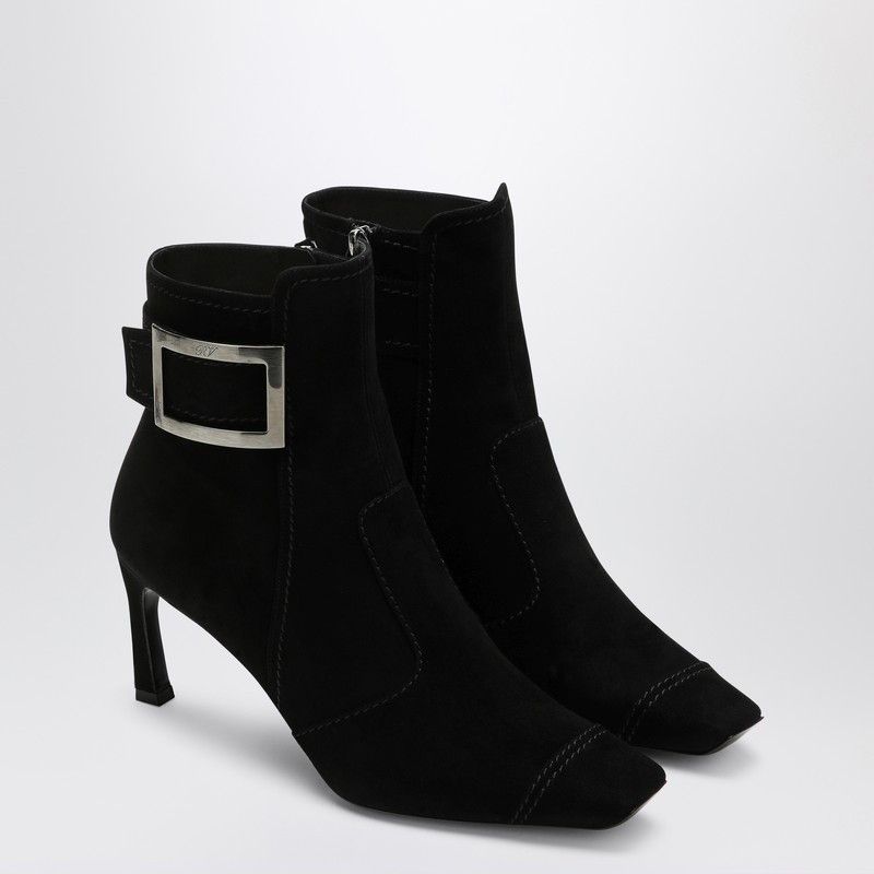 Roger Vivier Roger Vivier Black Trompette Suede Ankle Boot Size US 10 / IT 40 - 2 Thumbnail