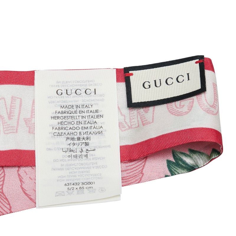 Gucci Gucci Gucci Flora Silk Scarf Others Scarf 631432 DUTY FREE for USA Size ONE SIZE - 3 Thumbnail