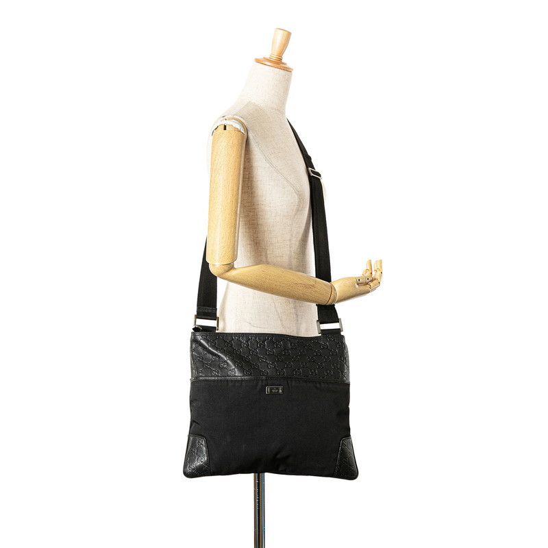 Gucci Gucci Gucci Gucci Signature Leather Nylon Shoulder Bag Leather Shoulder Bag 161822 Size ONE SIZE - 13 Thumbnail