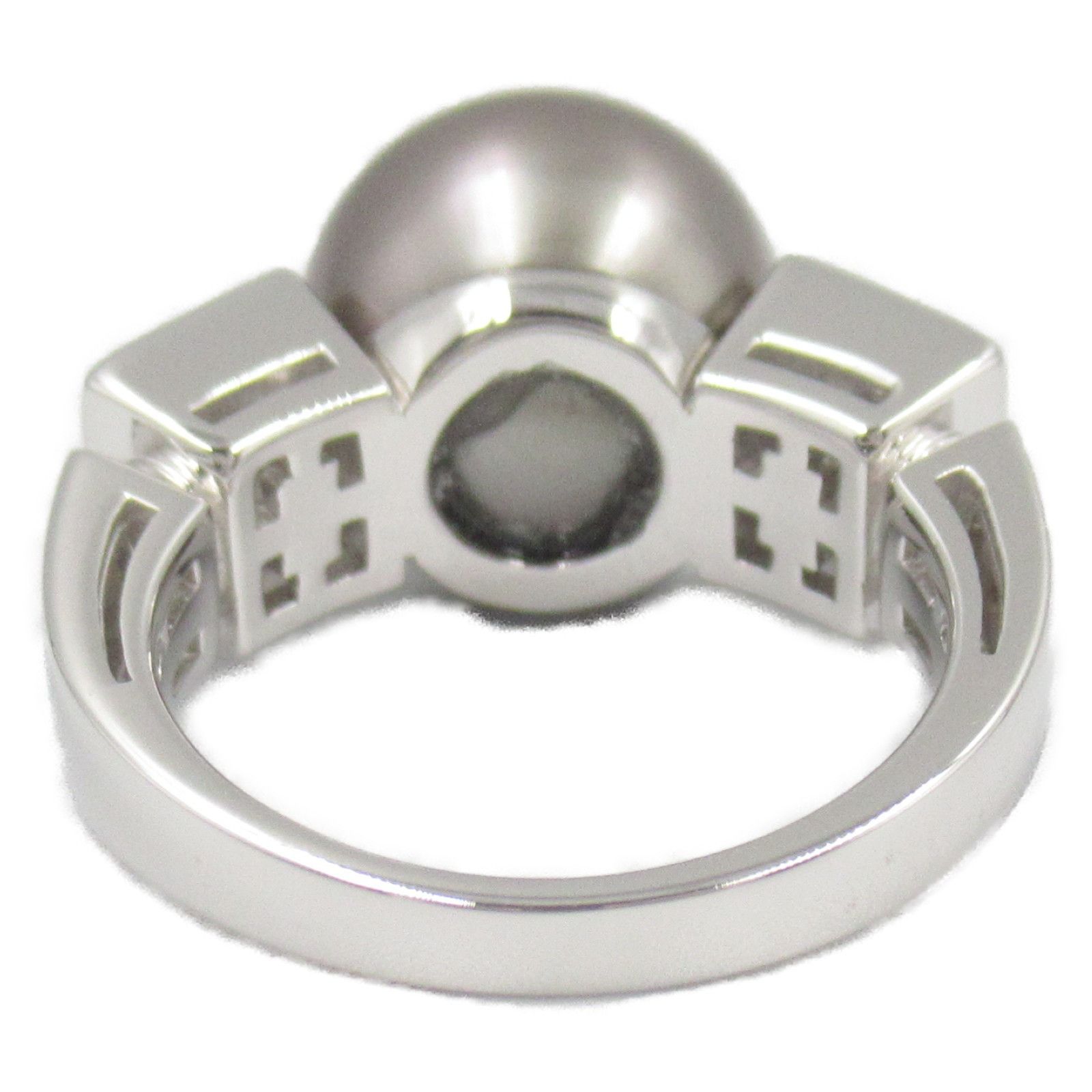 Bvlgari Bvlgari Bvlgari Lucia Au750 Diamond Black Pearl Ring Size 7.5 Metal Ring Size ONE SIZE - 3 Thumbnail