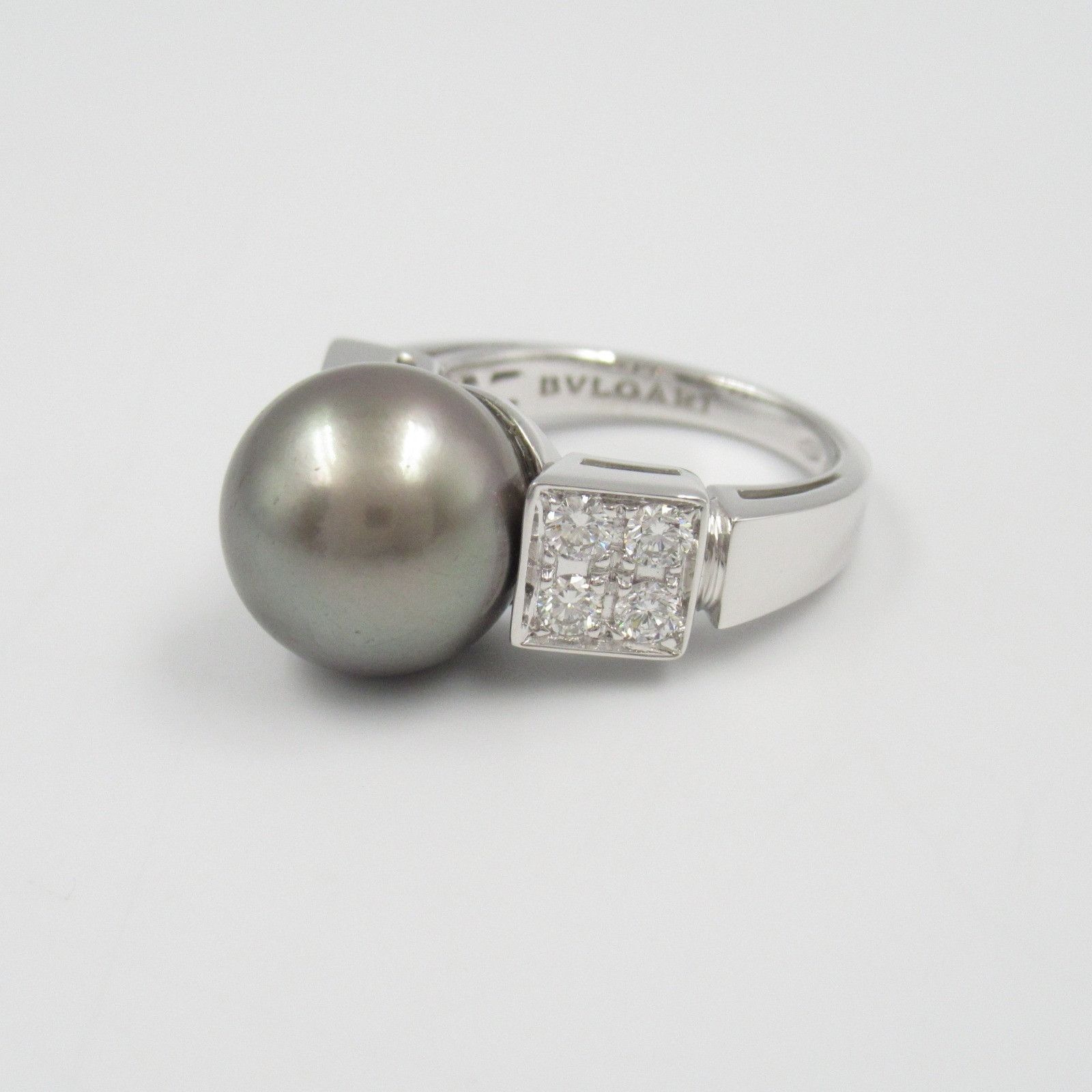 Bvlgari Bvlgari Bvlgari Lucia Au750 Diamond Black Pearl Ring Size 7.5 Metal Ring Size ONE SIZE - 7 Thumbnail