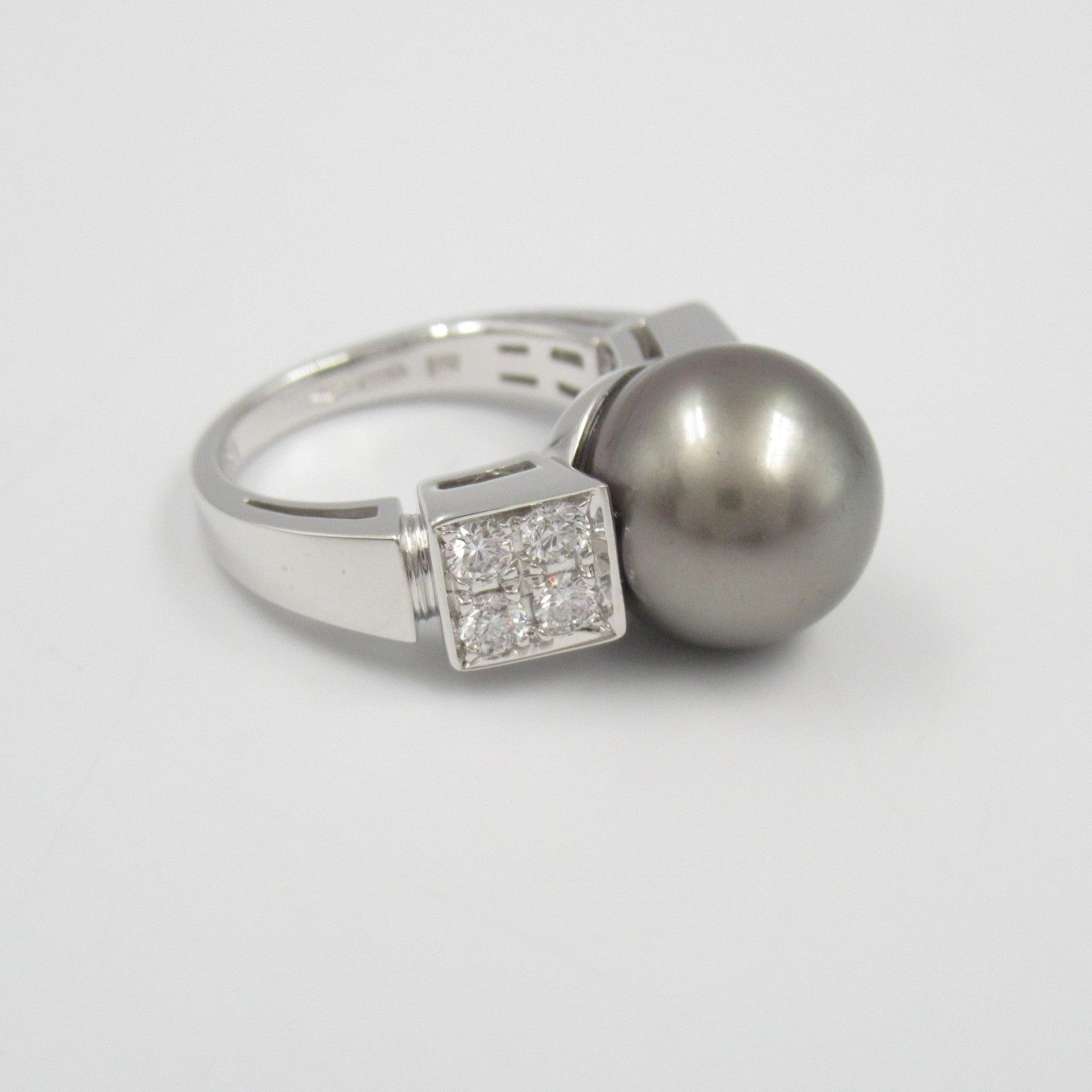 Bvlgari Bvlgari Bvlgari Lucia Au750 Diamond Black Pearl Ring Size 7.5 Metal Ring Size ONE SIZE - 6 Thumbnail