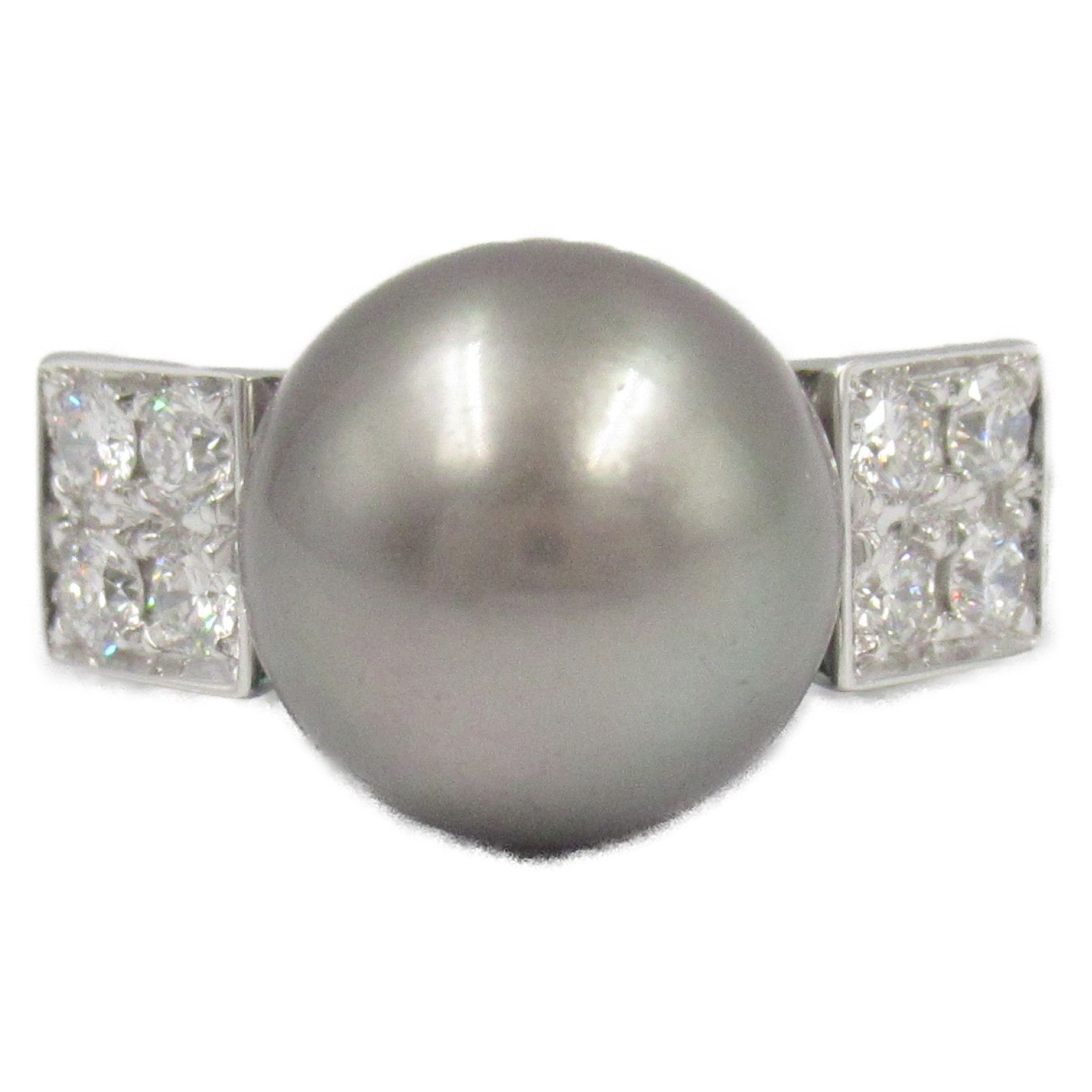 Bvlgari Bvlgari Bvlgari Lucia Au750 Diamond Black Pearl Ring Size 7.5 Metal Ring Size ONE SIZE - 2 Thumbnail