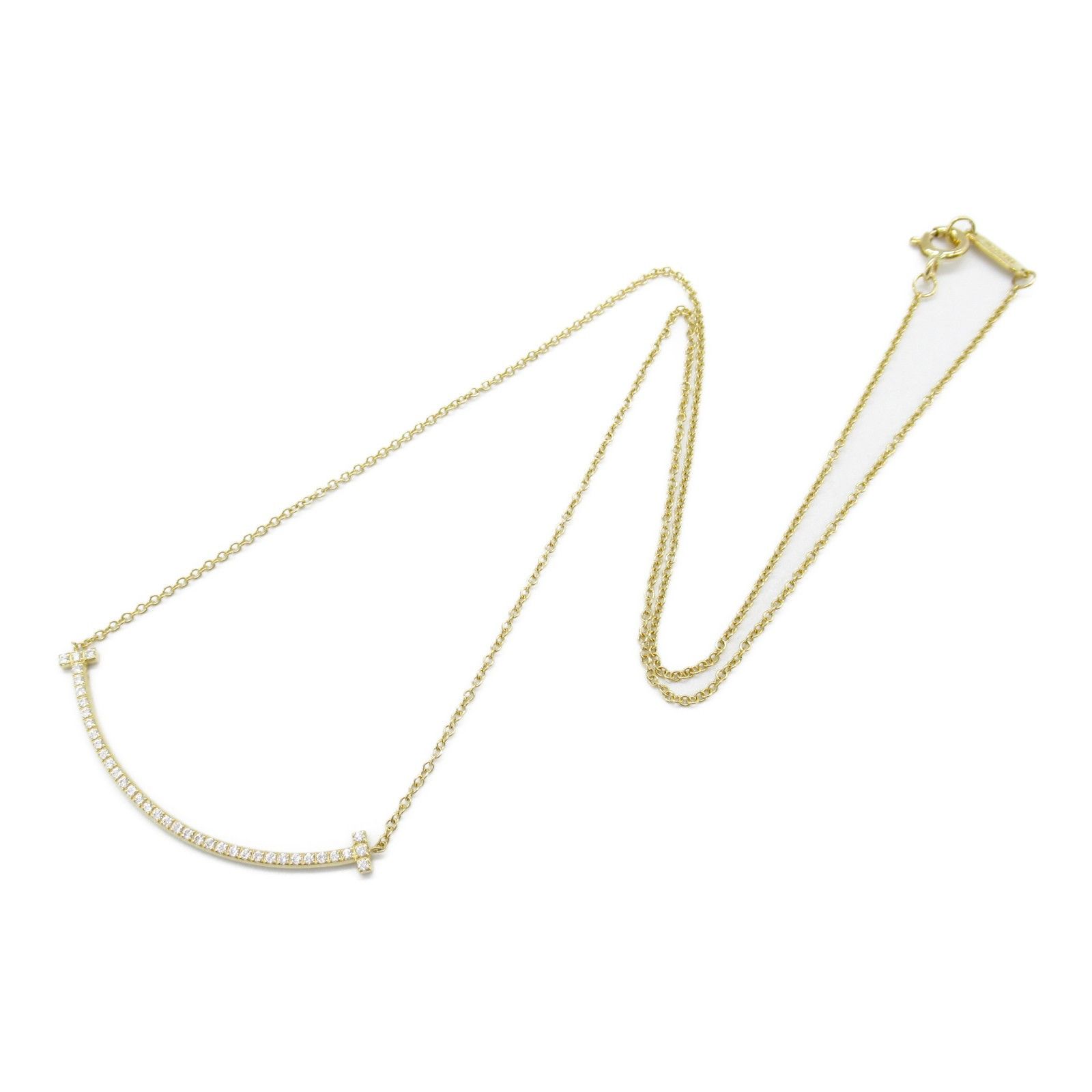 Tiffany & Co. Tiffany & Co. Tiffany & Co. T Smile Au750 Diamond Necklace Crocodile skin Necklace Size ONE SIZE - 3 Thumbnail