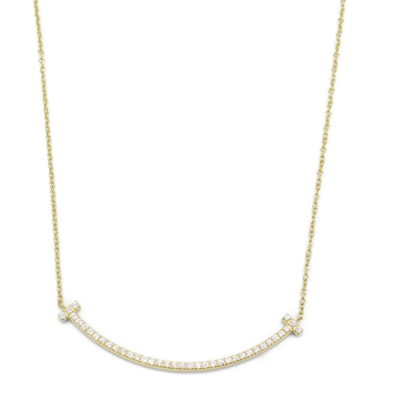 Tiffany & Co. Tiffany & Co. Tiffany & Co. T Smile Au750 Diamond Necklace Crocodile skin Necklace Size ONE SIZE - 2 Thumbnail