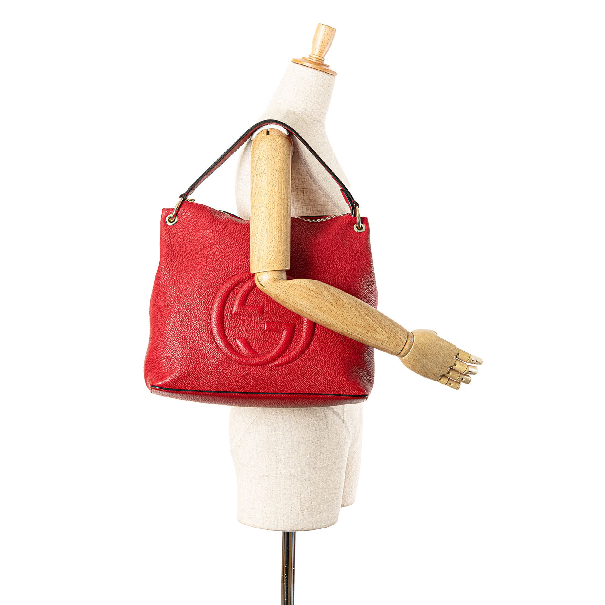 Gucci Gucci Large Pebbled Calfskin Soho Convertible Hobo Size ONE SIZE - 14 Thumbnail