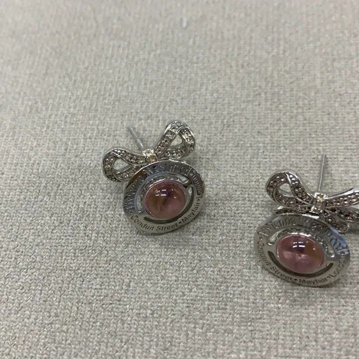 Vivienne Westwood Vivienne Westwood Pink Orb Earrings with Satin Bow 0079 Size ONE SIZE - 2 Thumbnail