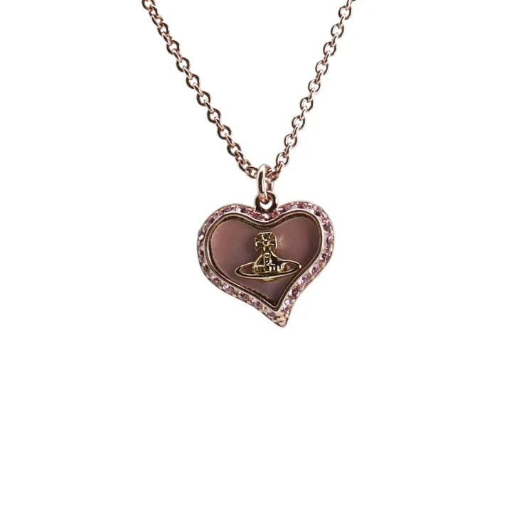Vivienne Westwood Vivienne Westwood Heart Glass Pearl Brass Necklace 0079 Size ONE SIZE - 2 Thumbnail