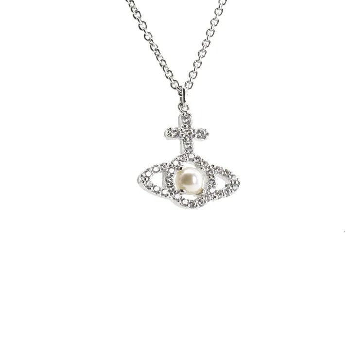 Vivienne Westwood Vivienne Westwood Olympia Cross Saturn Pendant Necklace 0079 Size ONE SIZE - 2 Thumbnail