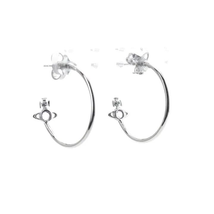 Vivienne Westwood Vivienne Westwood Silver Hoop Earrings for Women 0079 Size ONE SIZE - 2 Thumbnail