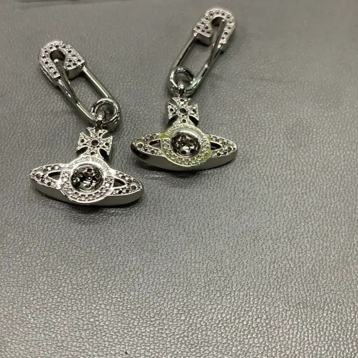 Vivienne Westwood Vivienne Westwood Lucrece Crystal Safety Pin Earrings 0079 Size ONE SIZE - 4 Thumbnail