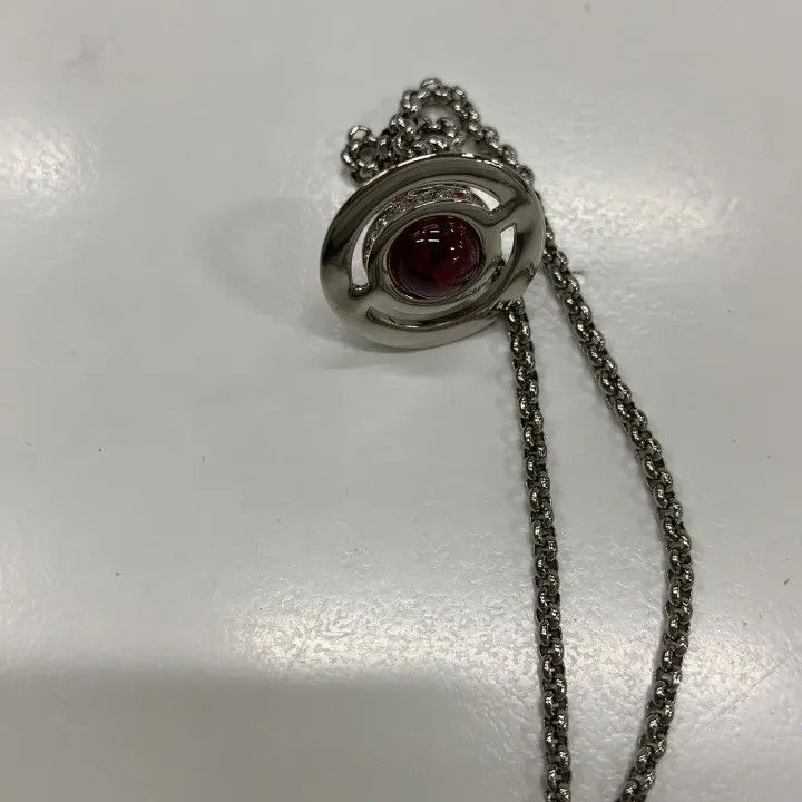 Vivienne Westwood Vivienne Westwood Petite Orb Necklace Silver Red Saturn 0079 Size ONE SIZE - 2 Thumbnail