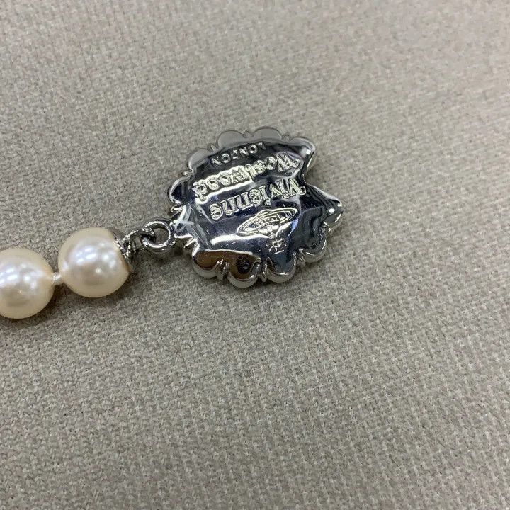 Vivienne Westwood Vivienne Westwood Brass Glass Necklace in Platinum Color 0079 Size ONE SIZE - 2 Thumbnail