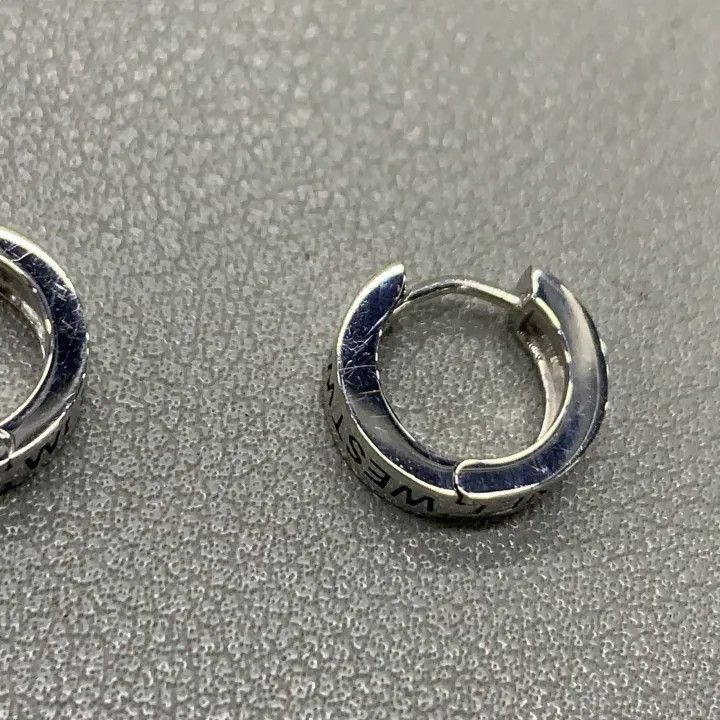 Vivienne Westwood Vivienne Westwood Silver Logo Hoop Earrings 0079 Size ONE SIZE - 4 Thumbnail