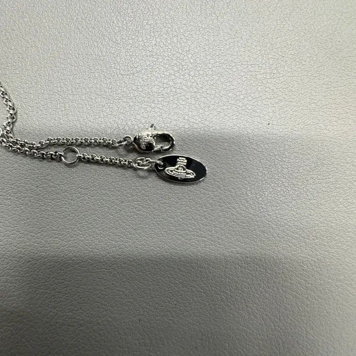 Vivienne Westwood Vivienne Westwood Brass Tag Necklace in Silver 0079 Size ONE SIZE - 4 Thumbnail