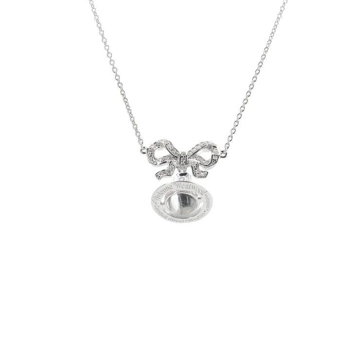 Vivienne Westwood Vivienne Westwood Octavie Silver Bow Pendant Necklace 0079 Size ONE SIZE - 2 Thumbnail
