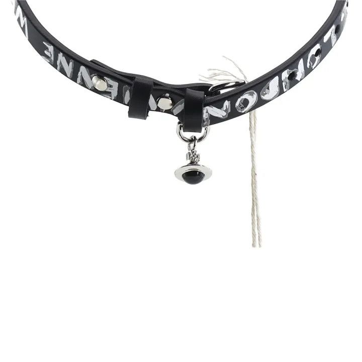 Vivienne Westwood Vivienne Westwood Black Leather Pendant Necklace 0079 Size ONE SIZE - 3 Thumbnail
