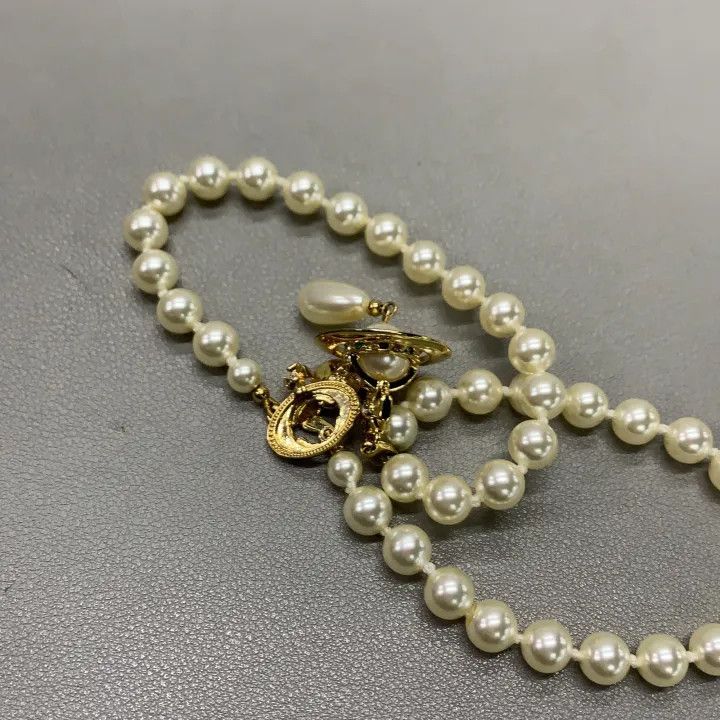 Vivienne Westwood Vivienne Westwood One Row Pearl Drop Choker 0079 Size ONE SIZE - 7 Thumbnail