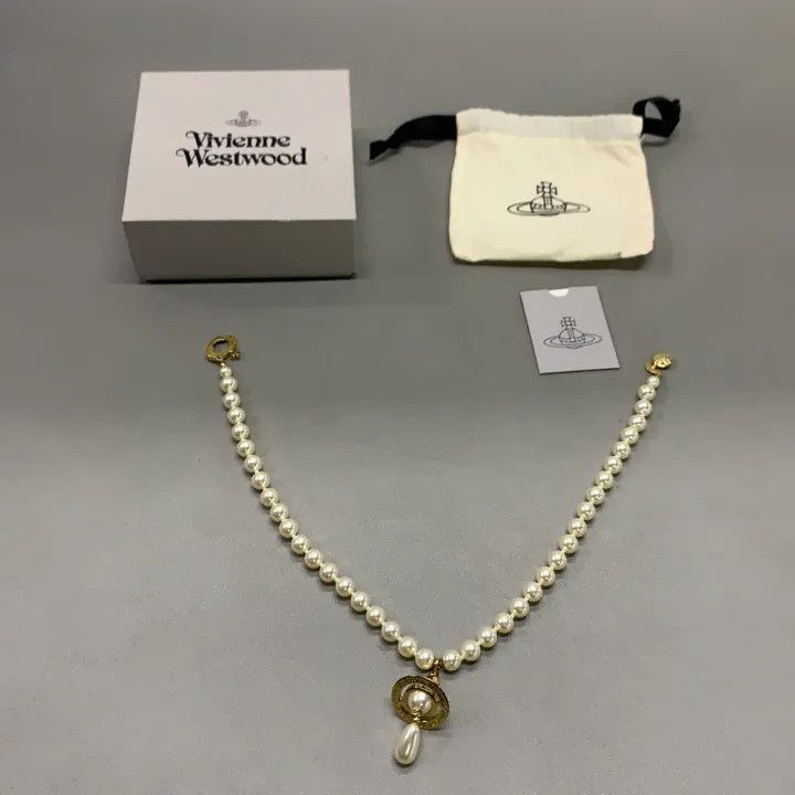 Vivienne Westwood Vivienne Westwood One Row Pearl Drop Choker 0079 Size ONE SIZE - 8 Thumbnail