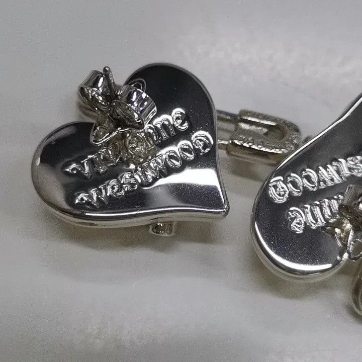 Vivienne Westwood Vivienne Westwood Heart Pearl Safety Pin Earrings 0079 Size ONE SIZE - 2 Thumbnail