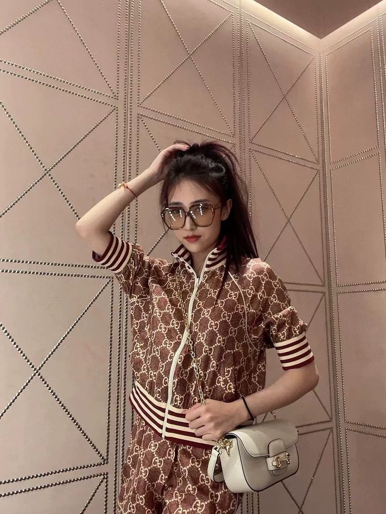 Gucci gucci double g print short sleeve jacket Size US XS / EU 42 / 0 - 7 Thumbnail
