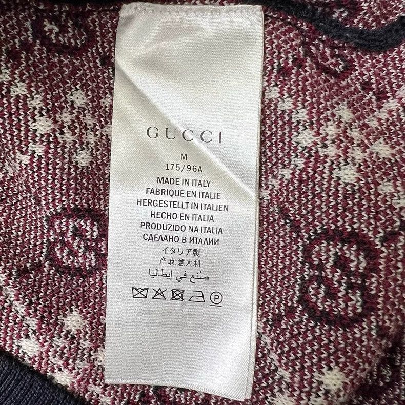 Gucci gucci burgundy logo v-neck knit sweater Size US M / EU 48-50 / 2 - 6 Thumbnail