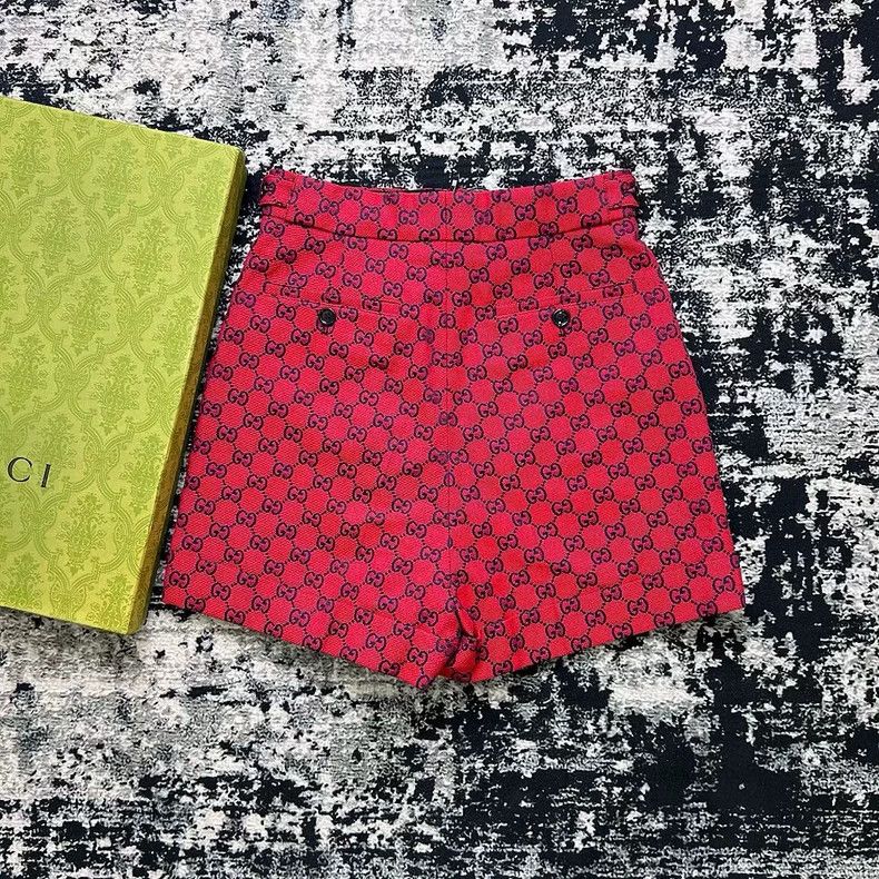 Gucci gucci double g logo red canvas shorts Size US 36 / EU 52 - 2 Thumbnail