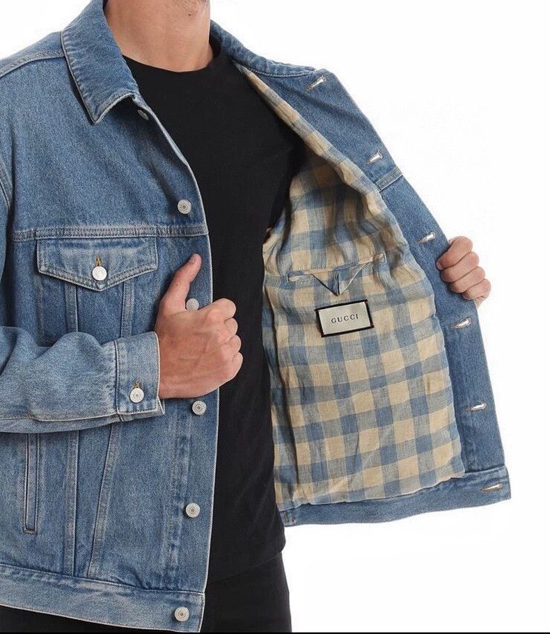 Gucci gucci gold-embroidered long sleeve denim jacket Size US L / EU 52-54 / 3 - 9 Thumbnail