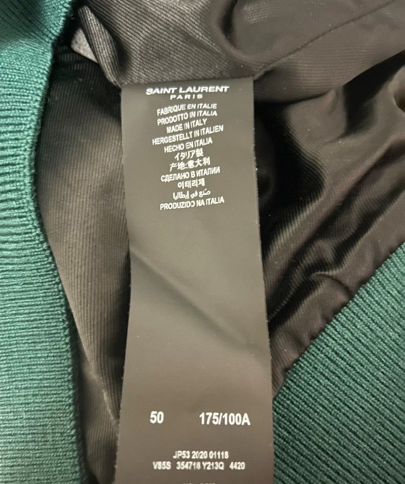 Saint Laurent Paris Saint Laurent Classic Green Baseball Jacket Size US L / EU 52-54 / 3 - 4 Thumbnail