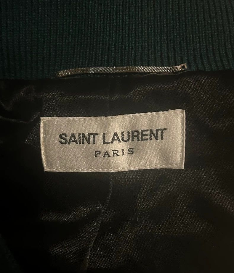 Saint Laurent Paris Saint Laurent Classic Green Baseball Jacket Size US L / EU 52-54 / 3 - 3 Thumbnail