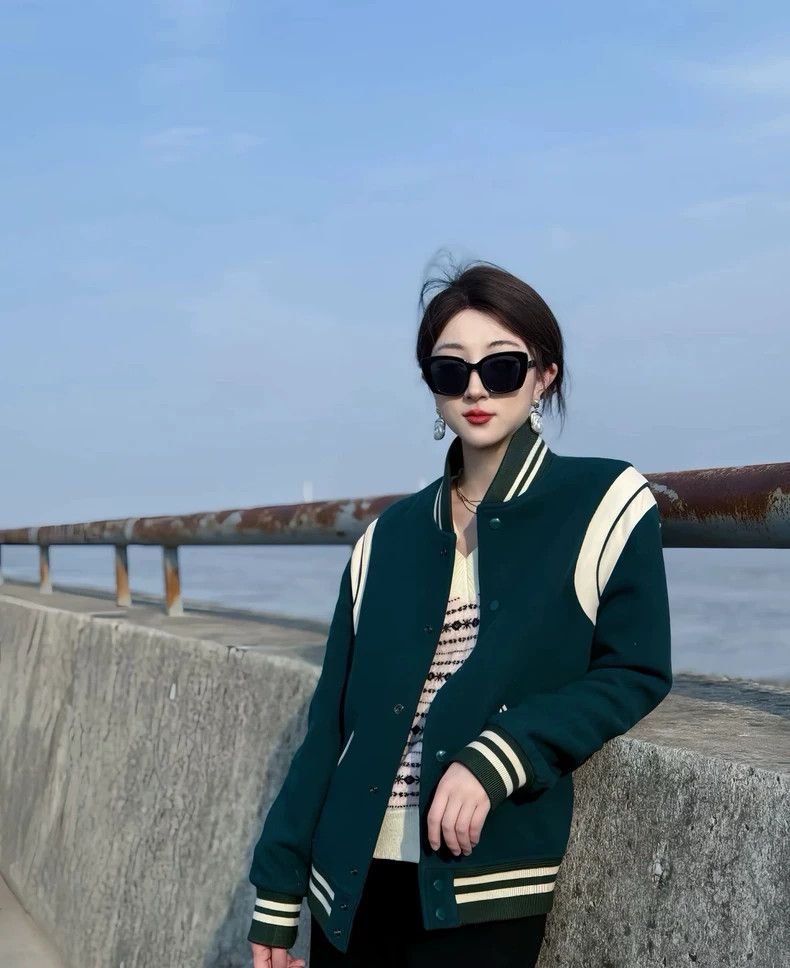 Saint Laurent Paris Saint Laurent Classic Green Baseball Jacket Size US L / EU 52-54 / 3 - 5 Thumbnail
