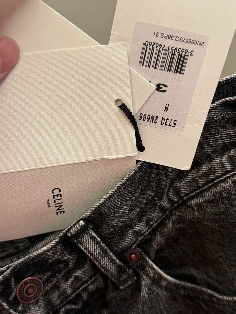 Celine celine wide-leg charcoal denim pants Size US 31 - 4 Thumbnail