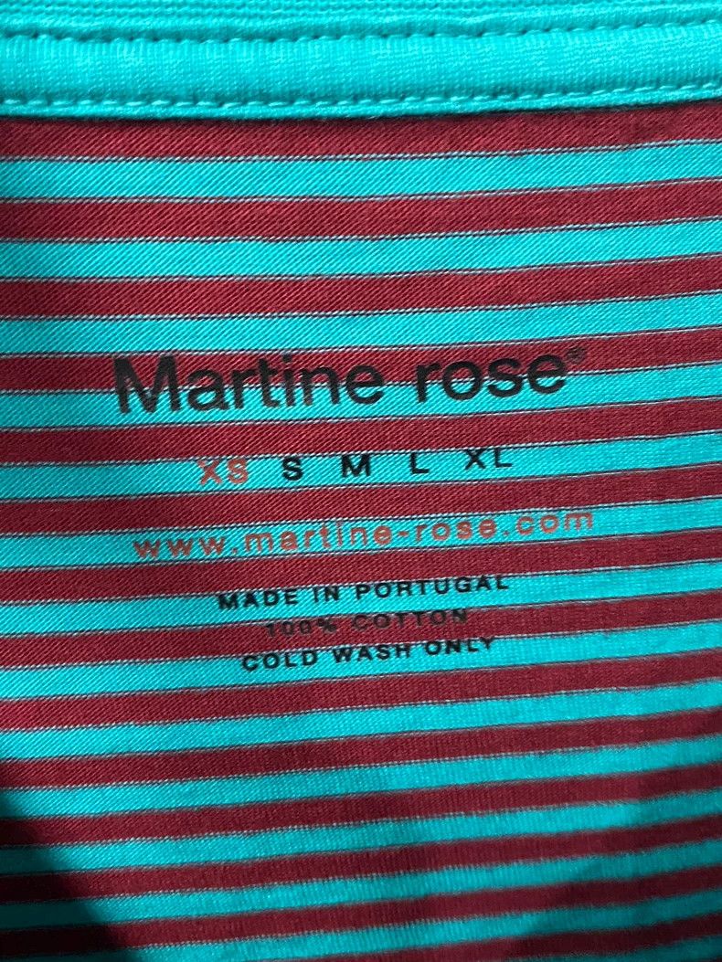 Martine Rose long sleeve striped t-shirt in turquoise Size US XS / EU 42 / 0 - 6 Thumbnail