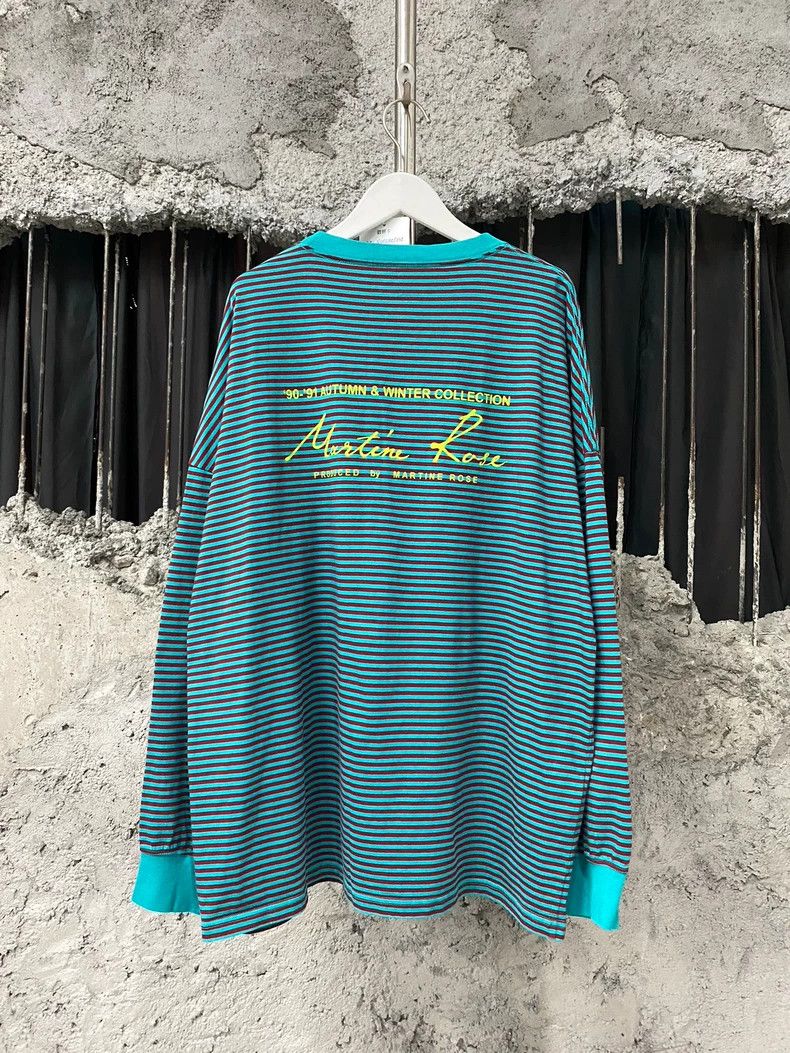 Martine Rose long sleeve striped t-shirt in turquoise Size US XS / EU 42 / 0 - 2 Thumbnail