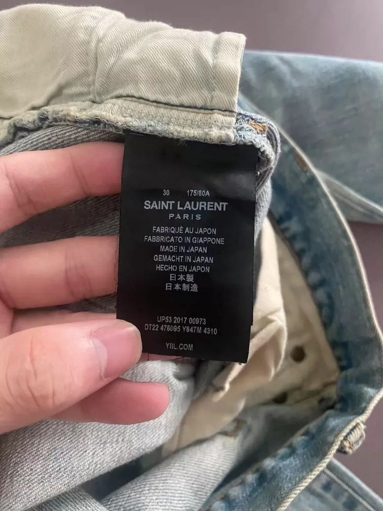 Saint Laurent Paris saint laurent distressed blue denim pants Size US 30 / EU 46 - 5 Thumbnail