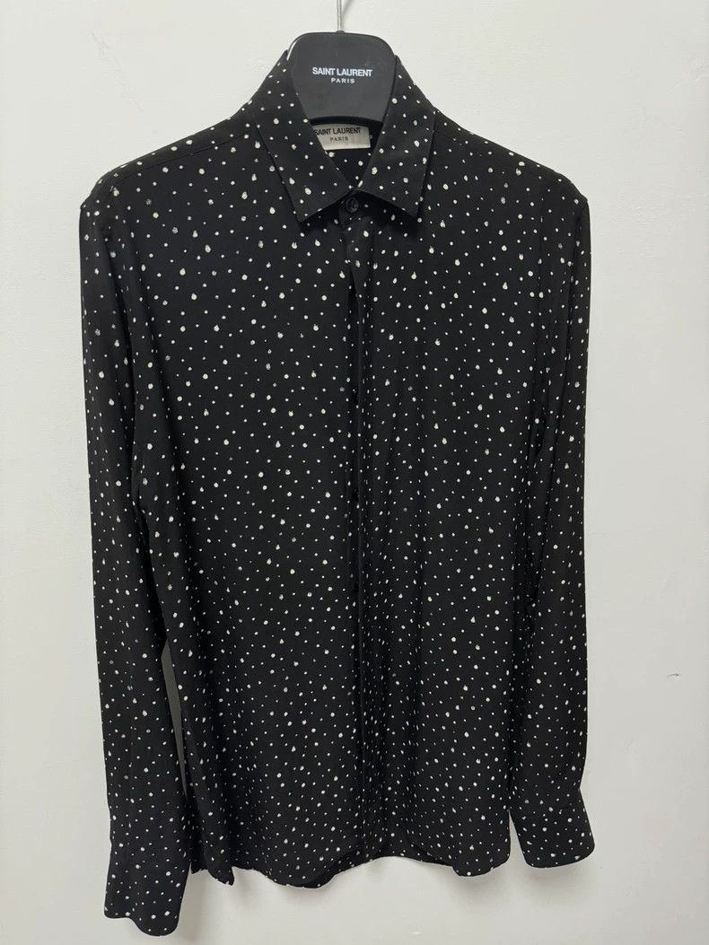 Saint Laurent Paris saint laurent black polka dot silk shirt Size US S / EU 44-46 / 1 - 3 Thumbnail