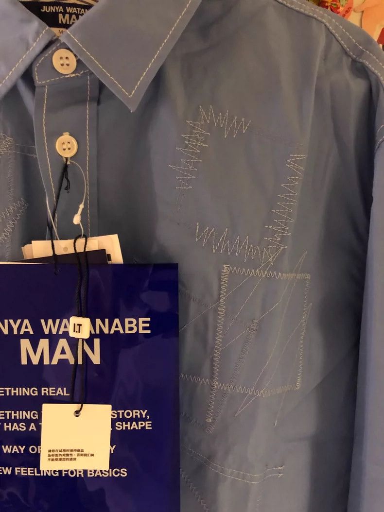 Junya Watanabe Junya Watanabe Man Blue Long Sleeve Shirt - dmc Size US L / EU 52-54 / 3 - 3 Thumbnail