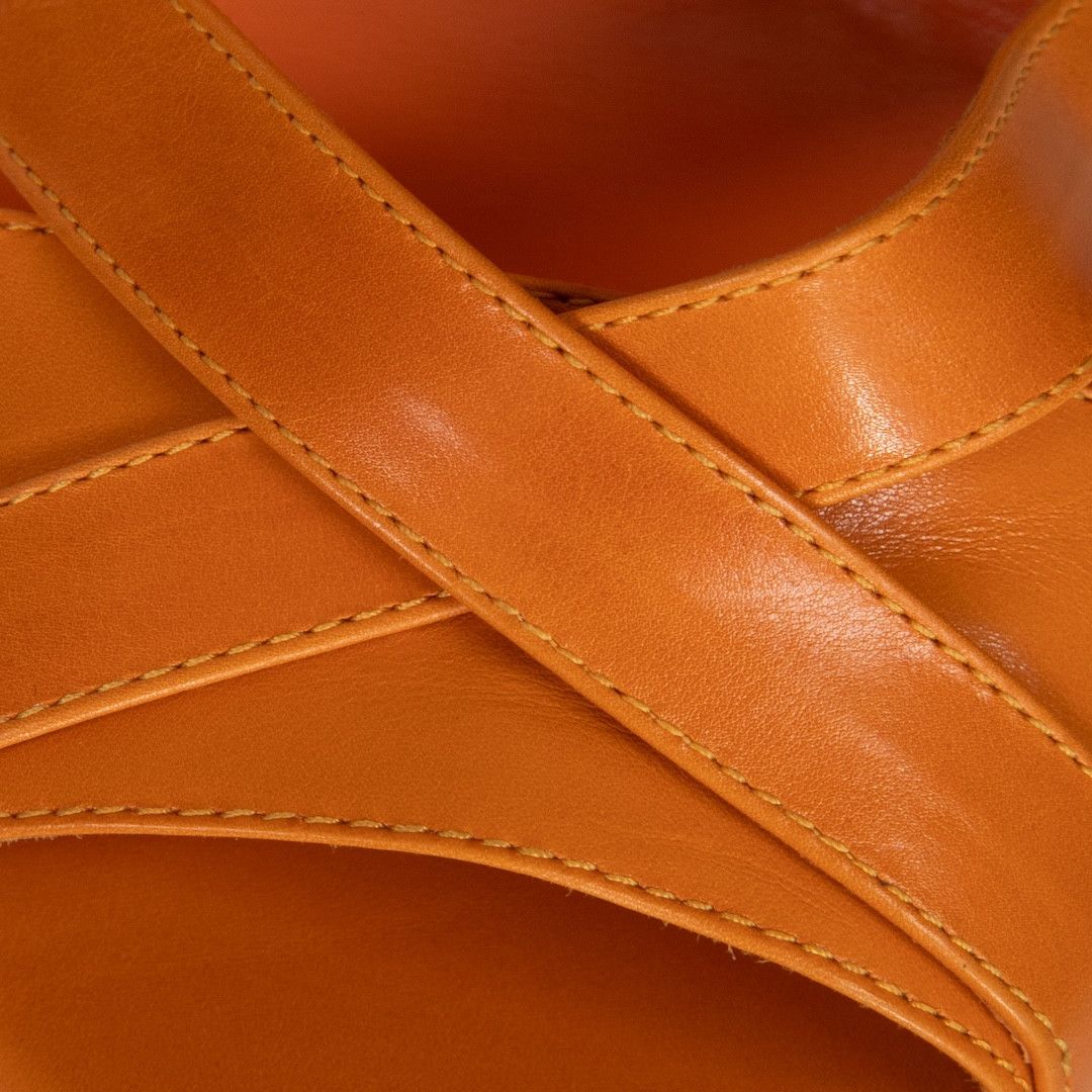 Sergio Rossi Orange Leather Peep Toe Heels Size US 10 / IT 40 - 5 Thumbnail