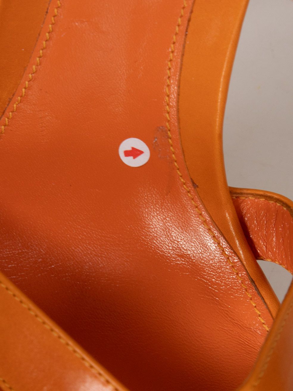Sergio Rossi Orange Leather Peep Toe Heels Size US 10 / IT 40 - 7 Thumbnail